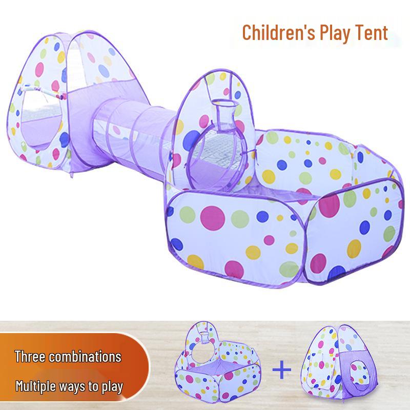 Popular Foldable Children's Tent & Tunnel Playhouse with Basketball and Ocean Ball Pit