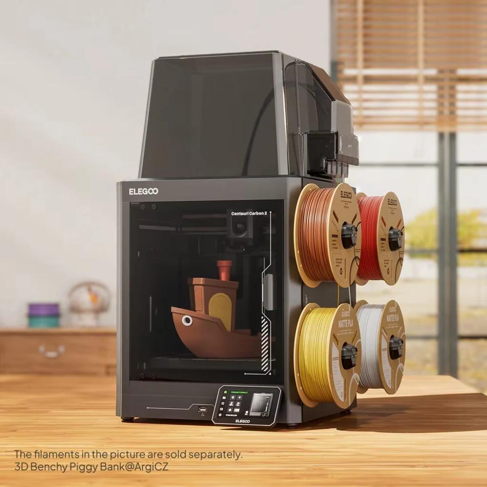 3D-принтер ELEGOO Centauri Carbon 2 Combo FDM, 4-цветная печать, скорость 500 мм/с², с CANVAS, низкий уровень шума, сопло 350°C, 256x256x256 мм