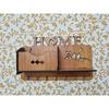 Wooden Matte Finish Designer Home Side Wall Shelf, Key Holder with 7 Keys Hooks (Brown)- Home Decor Items, Diwali Decorations Items