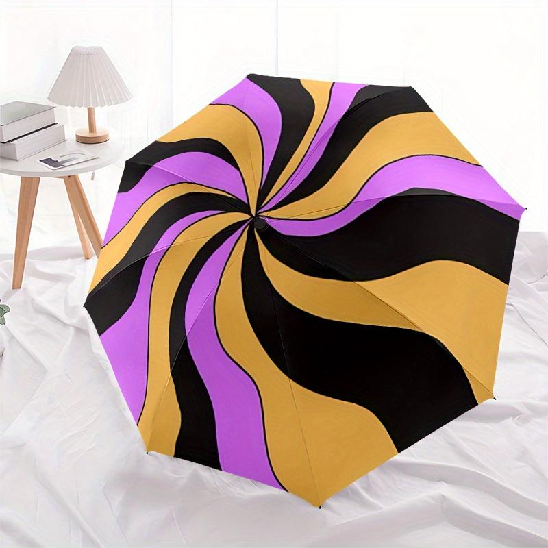 1pc Swirl Pattern Automatic Opening/Closing Folding Umbrella with 31 Ribs, Plastic Handle, Windproof Portable Sunshade Umbrella y250726071