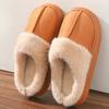 Хлопковые тапочки для женщин, осенне-зимние, для дома, с толстой подошвой, теплые и нескользящие плюшевые тапочки
