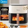 Midea Умная аэрофритюрница AI объемом 5,3 л с функцией микро-пара и смотровым окном
