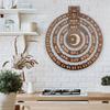 Wooden Rotating Circular Perpetual Calendar Moon Tree Sun Round Dial Perpetual Calendar Wall Hanging Calendar for Desk Wall Decor