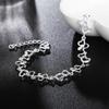 FULL Heart AAA Zircon Chain Bracelet 925 Sterling Silver Jewelry