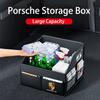 Складной органайзер для багажника автомобиля, кожаные аксессуары для Porsche Panamera Taycan 911 718 Macan Cayenne Boxster Cayman 918