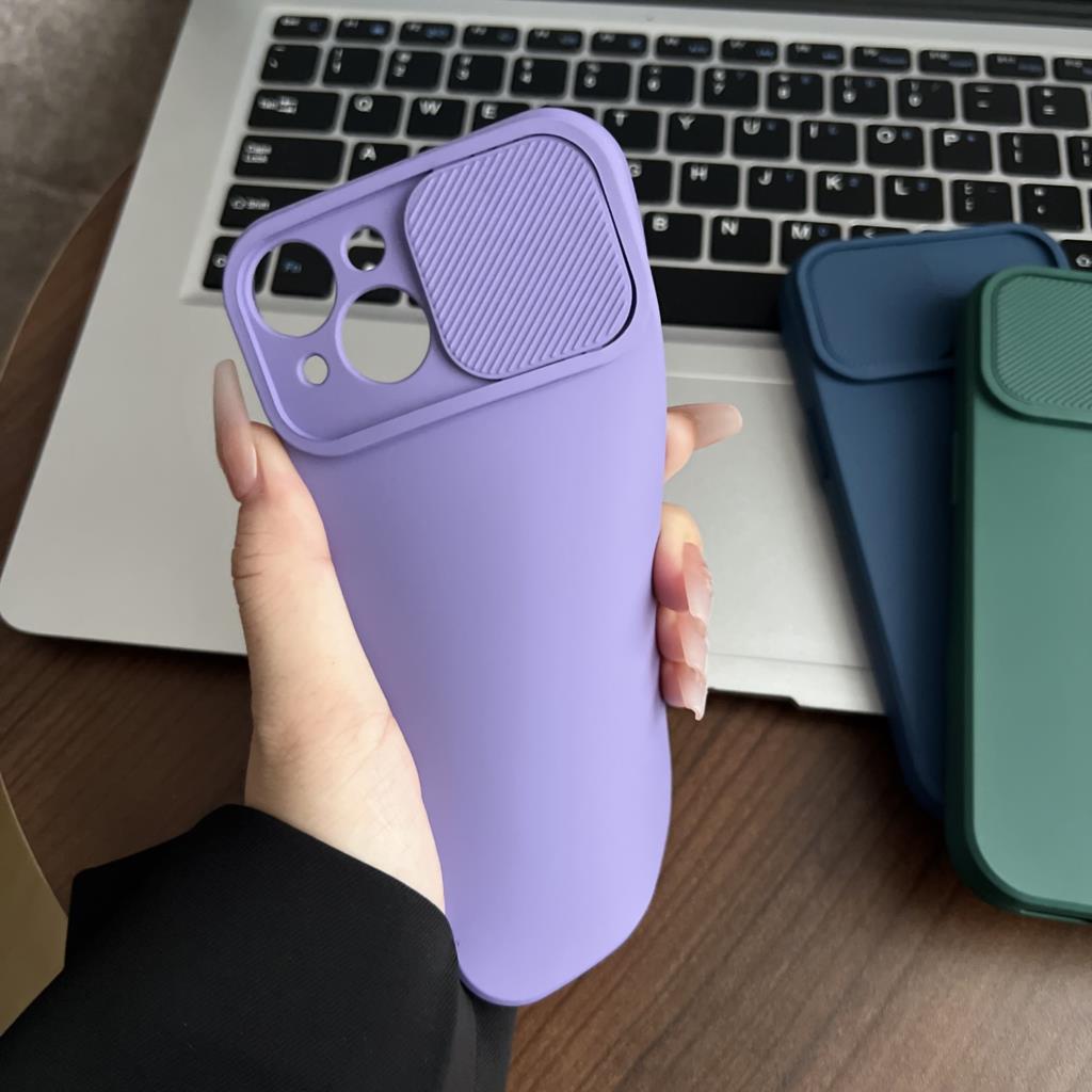 Чехол-слайдер для защиты объектива камеры для iPhone 15 Pro Max Для iPhone 16E 15 12 13 16 Plus XR XS Конфетный цвет Жидкий силиконовый чехол