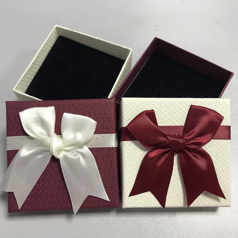 Подарочная коробка 9*8,5*5,5 см Коробка для упаковки с бантом Бумажная коробка для часов, серег Для особых случаев Упаковка подарков Дисплей для украшений