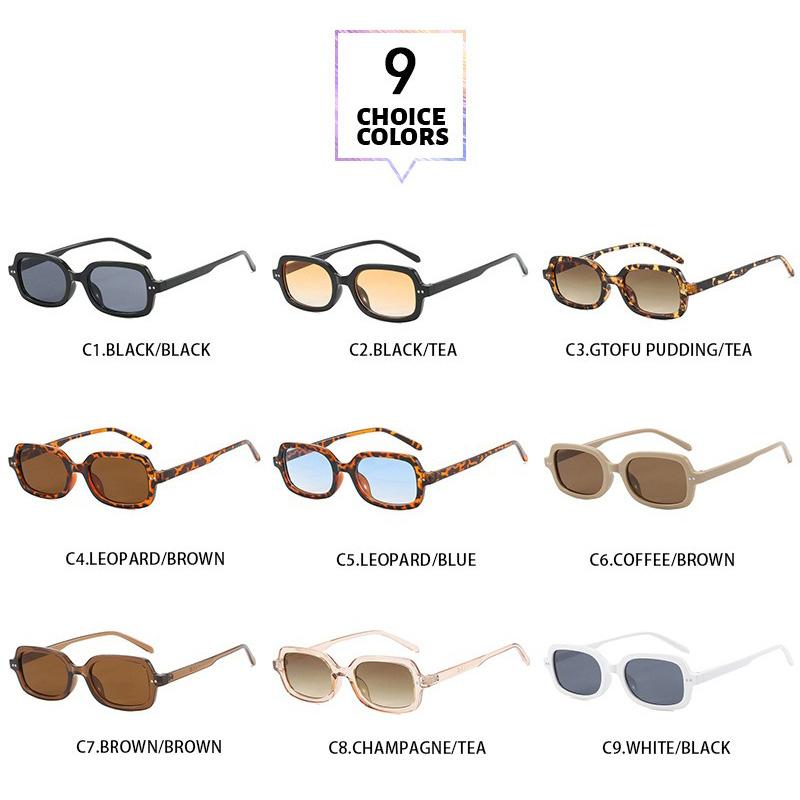 Korean Ins Style Square Sunglasses Women Men Simple Light Color Leisure Sun Glasses Commute Business Glasses