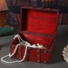 Wooden Storage Box with Lock Large Capacity Multipurpose Decorative Treasure Chest Retro Style Storage