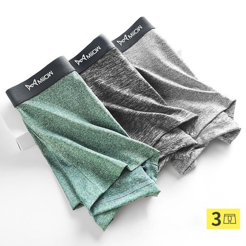 MiiOW 3 шт. антибактериальное хлопковое сексуальное мужское нижнее белье для геев мужские трусы-боксеры дышащие мужские трусы Bxoers шорты Hombre