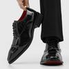 Red-soled commuter derby shoes men's CM invisible inner height increase pointed glossy dress groom shoes
