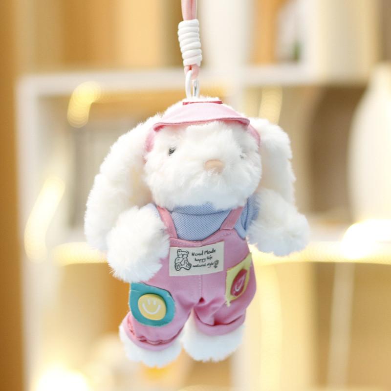 Plush Toy Bunny Backpack Clip With Soft Short Pile Fabric For Girls And Boys Gift
