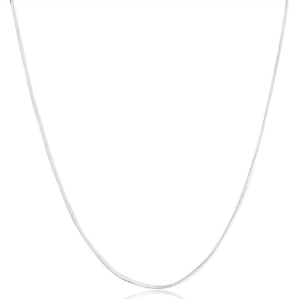 Ожерелье из стерлингового серебра 925 пробы, 2 мм, ожерелье из змеиной кости, плоская цепочка, женское модное ювелирное изделие, подарок
