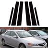 6 шт. глянцевая черная автомобильная дверь окно колонка BC стойки стойки крышка отделка поликарбонат материал наклейка подходит для Acura TSX 2004-2008