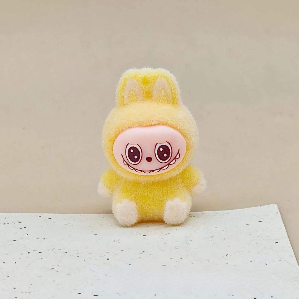 Three-dimensional Flocking Keychain Pendant Cute Bag Accessories Doll Cartoon Ornament