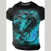 Мужская летняя модная рубашка с короткими рукавами Cool Flying Dragon Top Casual с короткими рукавами