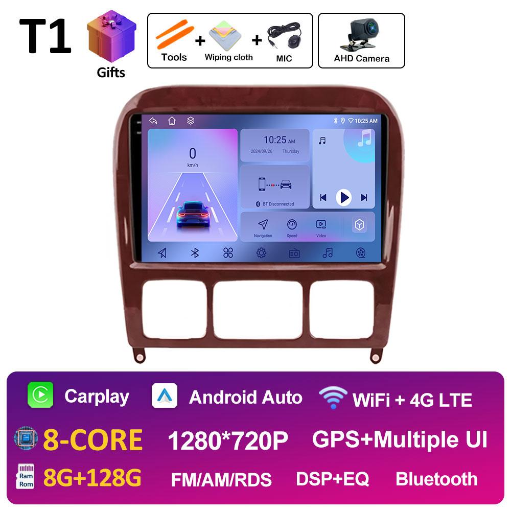 9-дюймовый Android 14 для Mercedes Benz S Class W220 S280 S320 S350 S400 S430 S500 S600 AMG 1998 - 2002 2003 2004 2005 Головное устройство BT