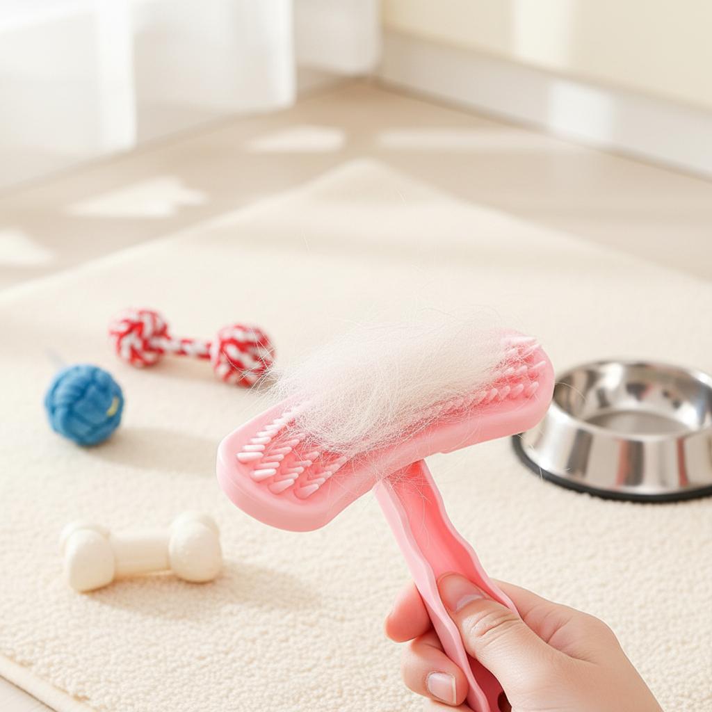 Sustainable Rubber Cat Massage Cleaning Brush Pet Bath Shampooing Comb Hair Remover for Cats for Bathroom Grooming