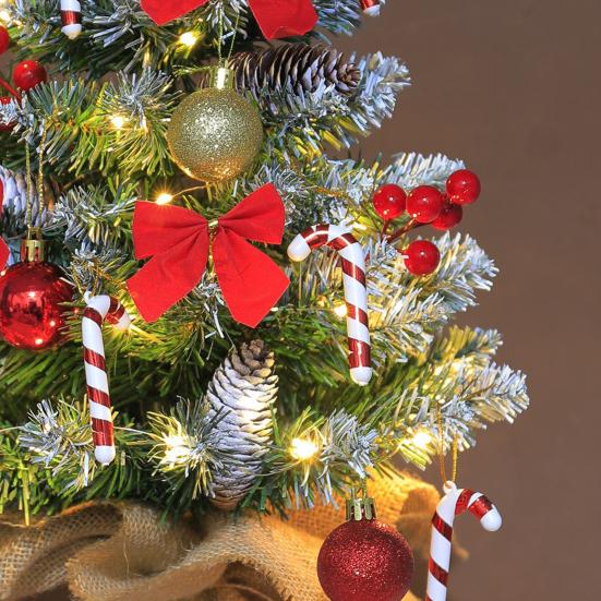 Имитация мини-рождественской елки 45 см Маленькая искусственная рождественская елка с подвесками гирляндами