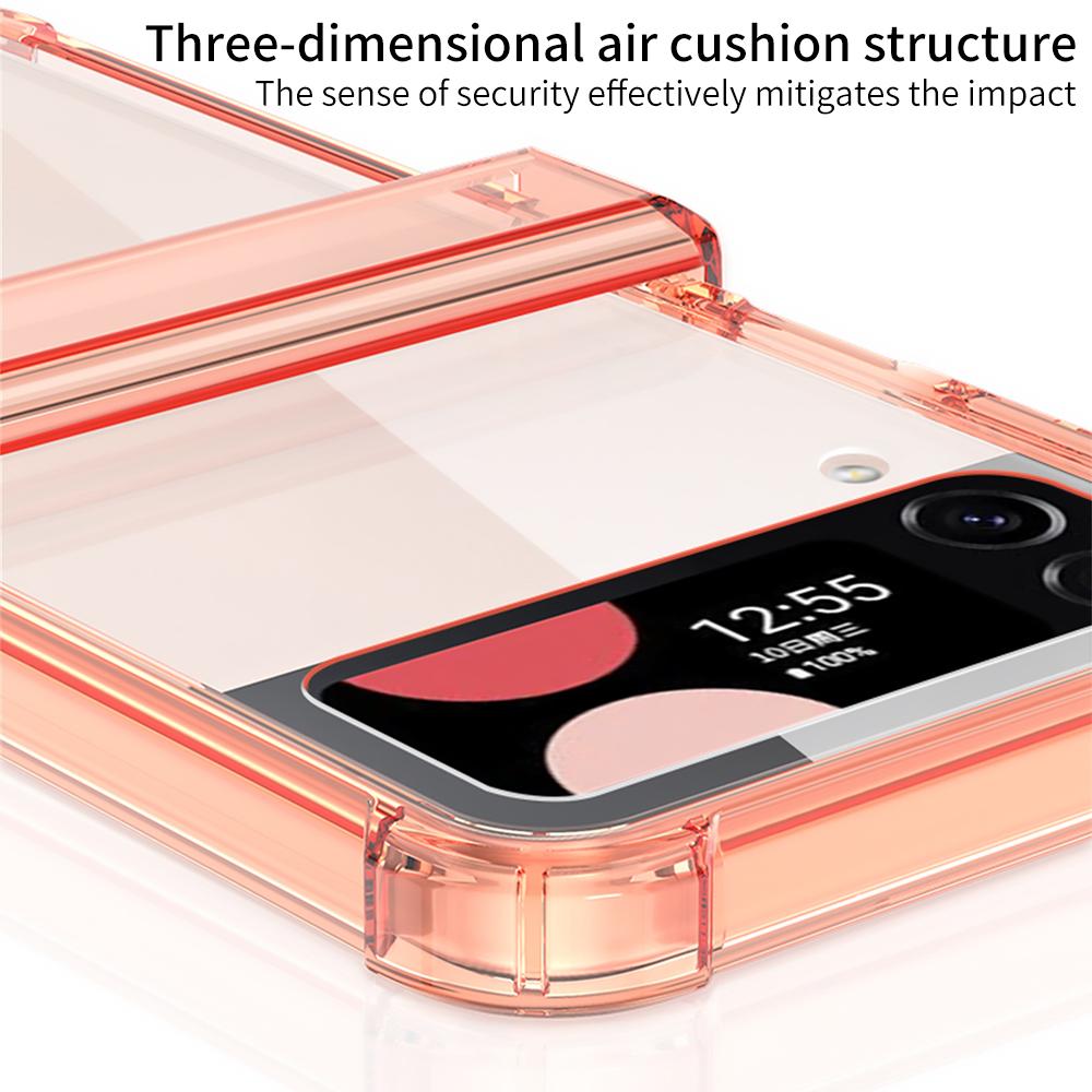 Для Samsung Galaxy Z Flip 4 Magsafe Магнитный чехол для беспроводной зарядки Красочный прозрачный складной шарнир Противоударный жесткий чехол