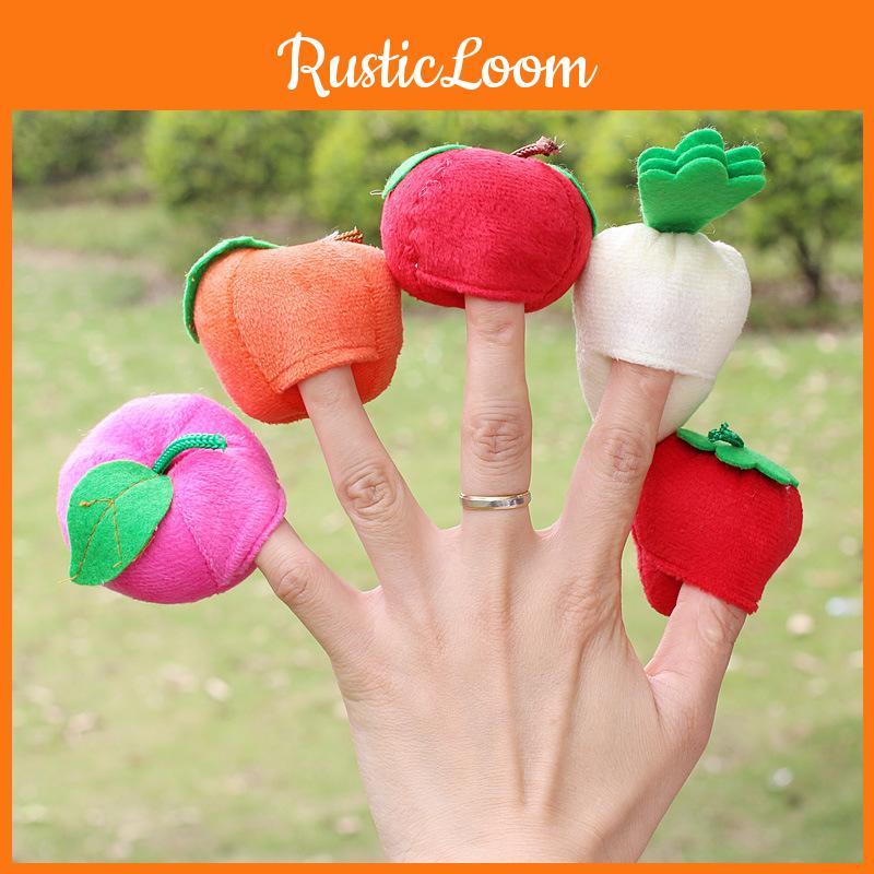 Плюшевая короткая игрушка-пальчиковая кукла в виде яблока из мягкого полипропиленового хлопка для игр с малышом
