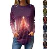 Fashion Women's Casual Long Sleeved Round Neck Printed Tops