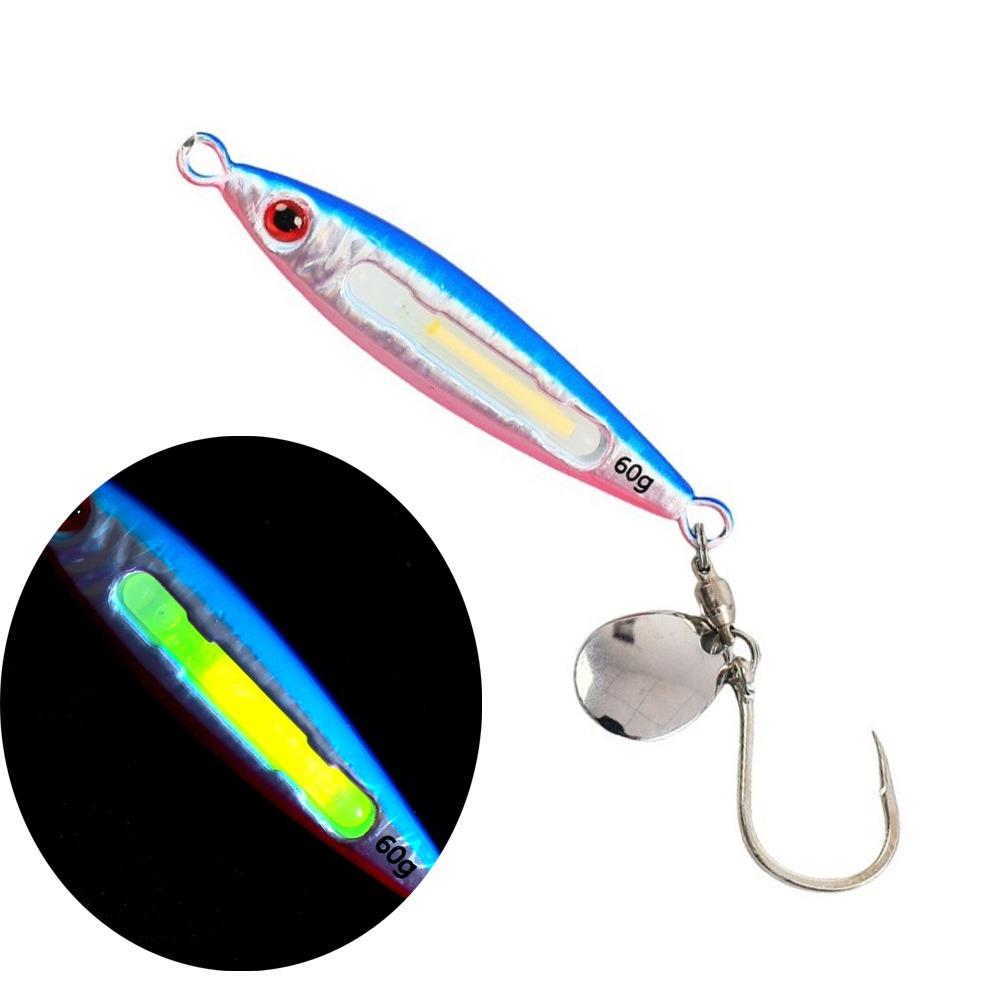 Glow In Dark Slow Pitch Jig Fast Jig Fishing Lure Tackle Durable Metal Jig Lure Boat Fishing
