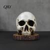 Durable Resin Knife Block Skull Holder, Spooky Skeleton Head Stand with 7 Organizer Slots, Halloween Horror Cutter Rack for Gothic Kitchen Countertop