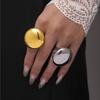 Литые Массивные Кольца из Нержавеющей Стали Для Женщин Физическое Осаждение из Паровой Фазы Покрытие 18 каратным Золотом Большое Гладкое Кольцо для Женщин