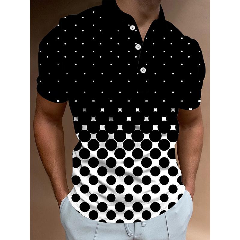 2024 Новая мужская летняя модная повседневная рубашка поло с коротким рукавом с 3D цифровым принтом, мужская рубашка поло для гольфа.