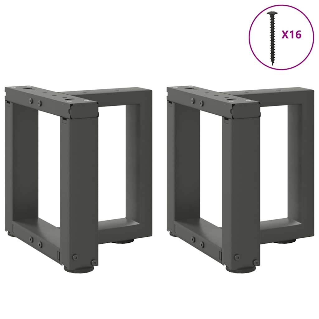 Vidaxl Nogi Do Stolika Kawowego, 2 Pcs., Antracyt, 30X25X(30-31) Cm