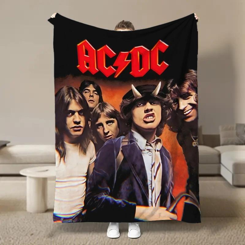 Rock Singer A-AC D-DC Band Fleece Blanket for Bed Bedroom Sofa Soft Flannel Throw Fluffy Children Adult Picnic Blanket Kids Gift