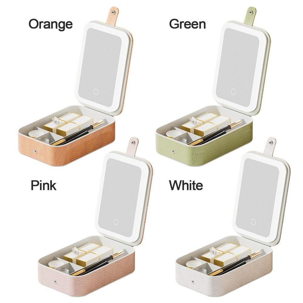 С зеркалом косметичка со светодиодной подсветкой набор для красоты для хранения простой косметический кейс аксессуары для туалетного столика