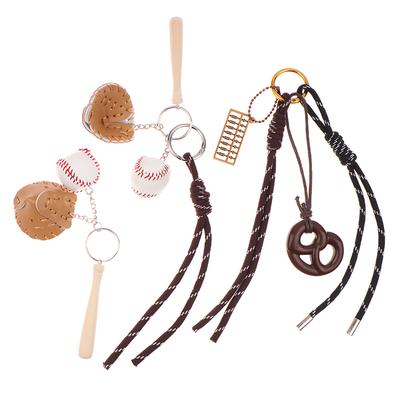 Брелок для ключей Ins Braided Rope Baseball, креативный спортивный брелок, модный брелок для ключей из плетеной веревки, подвеска для сумки для девочек, аксессуары для ключей
