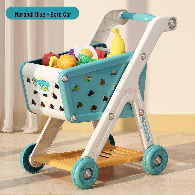 Kids' Supermarket Shopping Cart Stroller & Fruit Cutting Play Set