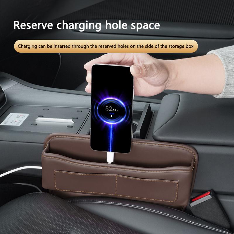 PU Leather Car Seat Gap Organizer Auto Pocket Seat Crevice Storage Box For Porsche 911 Taycan Panamera Cayenne Boxster Cayman FU3