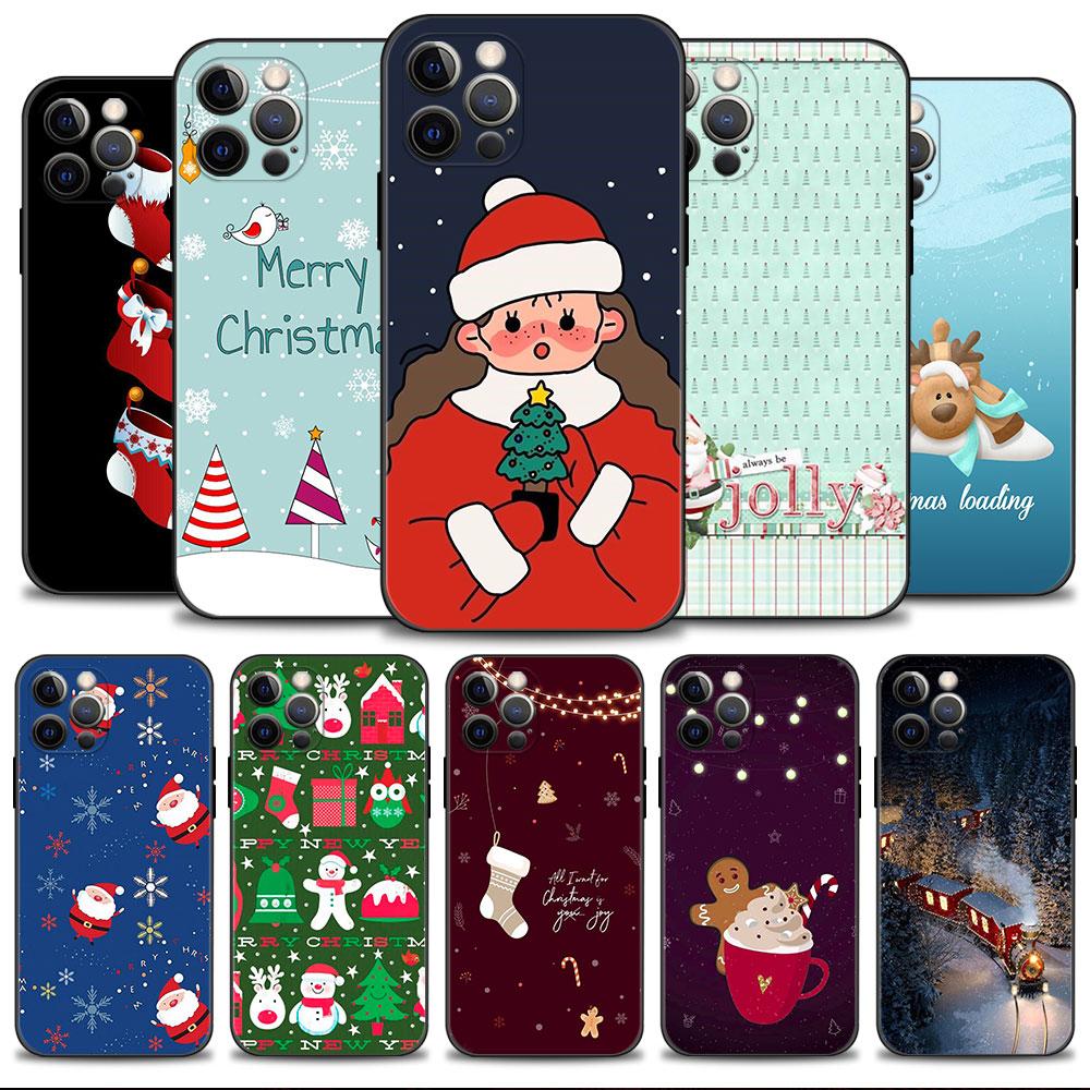 Мягкий силиконовый чехол для телефона для iPhone 14 13 12 11 Pro Max 6 6S 7 8 Plus X XS XR 12 13 Mini Shell Рождественская елка с оленем