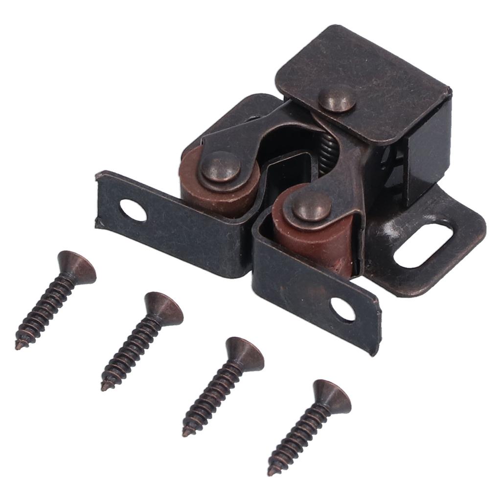 30 Set Stainless Steel Double Roller Catch Cabinet Latches Self Elastic Magnetic Damping Buffer