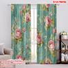 2 шт., 2D печать на ткани, Шторы Рулонные шторы Цветочная элегантность(1) Прочная 100% полиэстеровая ткань (без стержня) Внутренние украшения