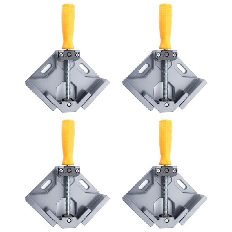 Easy To Use 90°Right Angle Clip for Woodworking Handcrafting Right Angle Clamp Reliable Steel Screw Comfortable Grip