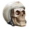 [R7047] - Resin Box Figurine 'Skull' Motorcycle Helmet - 15x13x12 Cm