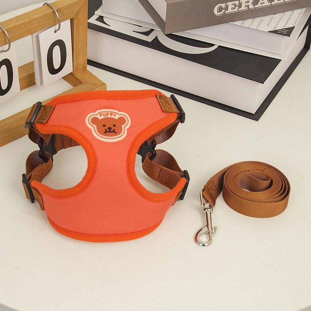 Adjustable Dog Harness and Leash for Small To Medium Breeds, Chest Strap and Chain Set for Teddy Dogs