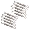 304 Stainless Steel European Style Hook & Hook M6 Turnbuckles Adjustable Wire Rope Tensioners Pack of 10
