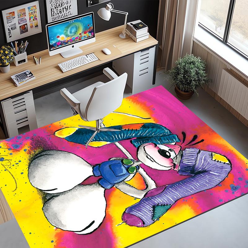 Diddl Pattern Rug, Indoor/Outdoor Mat, for Picnic, Gameroom, Bedroom, Office, Living Room, Home Decor Carpet, Birthday Gift