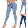Women's High Waist Washed Women's Jeans Fashionable Versatile Straight Leg Pants