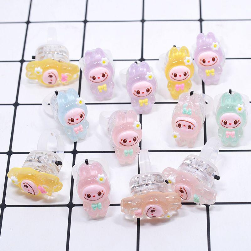 Switch Flashing Light Ring, Cute Children's Luminous Ring, Princess Night Light Small Gift