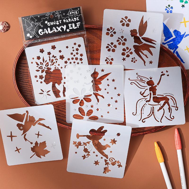 6 шт./компл. Пластиковые трафареты для животных, креативный дизайн, серия мультфильмов с животными, трафареты для скрапбукинга, журнальные трафареты для самостоятельного декора для рисования