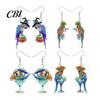 Lightweight Statement Earrings for Daily Wear 1 Pair Cute Acrylic Parrot Earrings, Tropical Animal Dangle Unique Holiday Party Gift Her Women, Summer