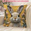 Очаровательная 2D подушка с вышивкой в виде плоского печатного кролика для уютного декора Наволочка для диванной подушки, украшение для дома, 2D печать