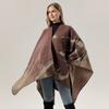 Plain Versatile Shawl Air-Conditioned Room Women'S Knitted Cape With Double-Sided Scarf